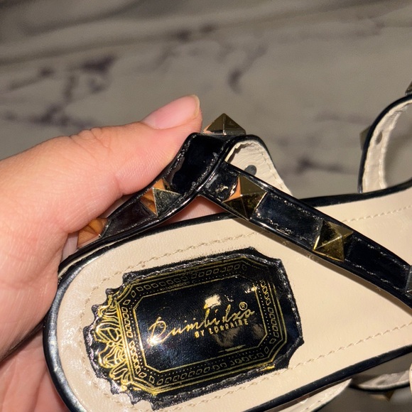 Black Studded Women's Sandals - Picture 2 of 8